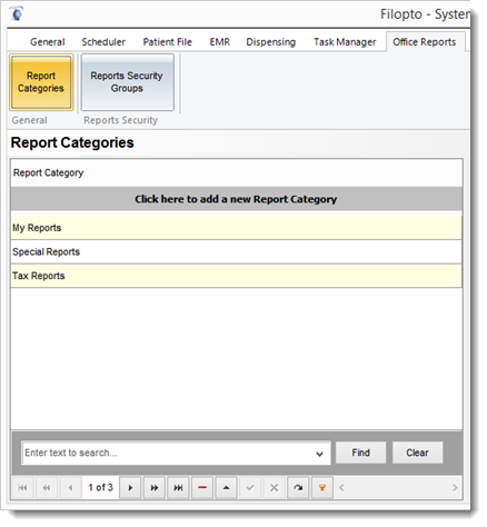 ReportCategoriessettings
